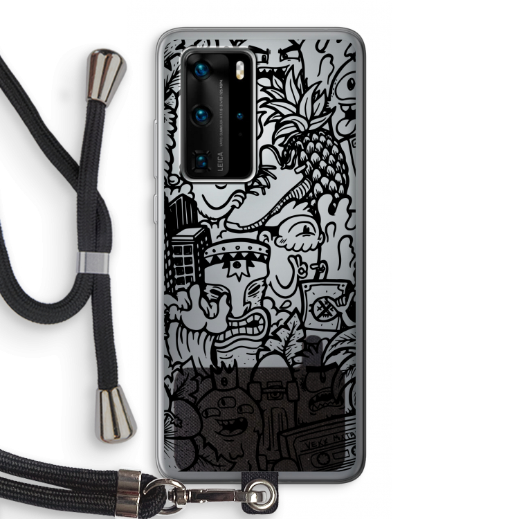 Vexx Black Mixtape: Huawei P40 Pro Transparant Hoesje met koord