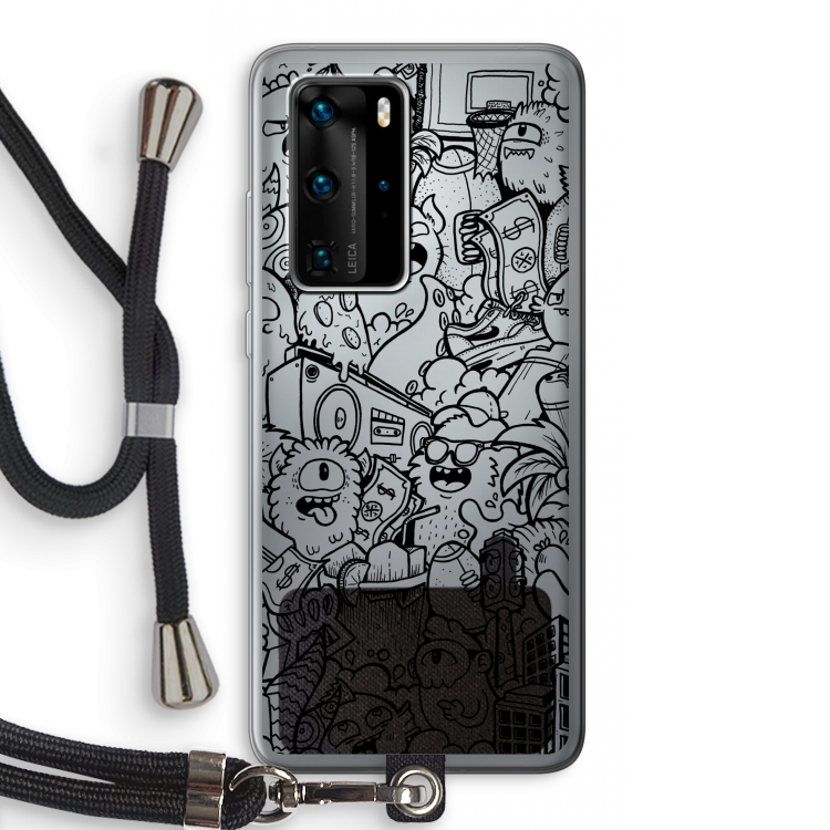 Vexx Black City : Huawei P40 Pro Transparant Hoesje met koord