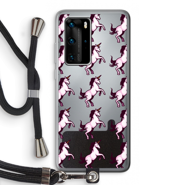 Musketon Unicorn: Huawei P40 Pro Transparant Hoesje met koord