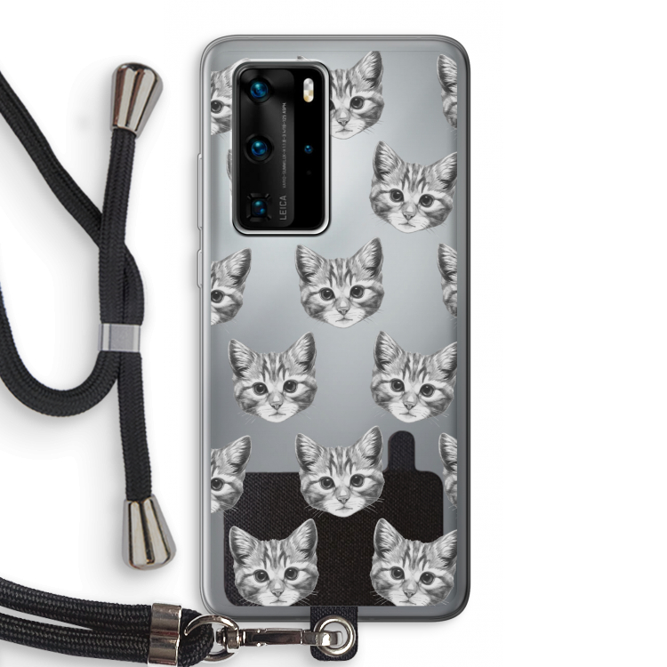 Kitten: Huawei P40 Pro Transparant Hoesje met koord