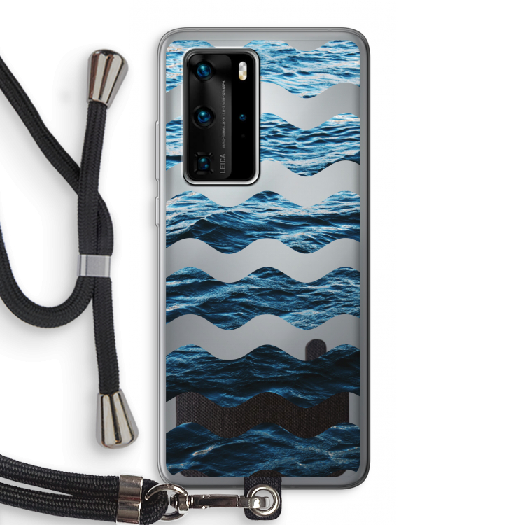 Oceaan: Huawei P40 Pro Transparant Hoesje met koord