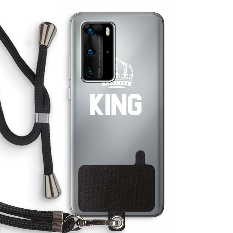 King zwart: Huawei P40 Pro Transparant Hoesje met koord
