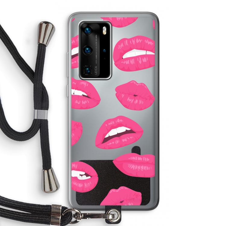 Bite my lip: Huawei P40 Pro Transparant Hoesje met koord
