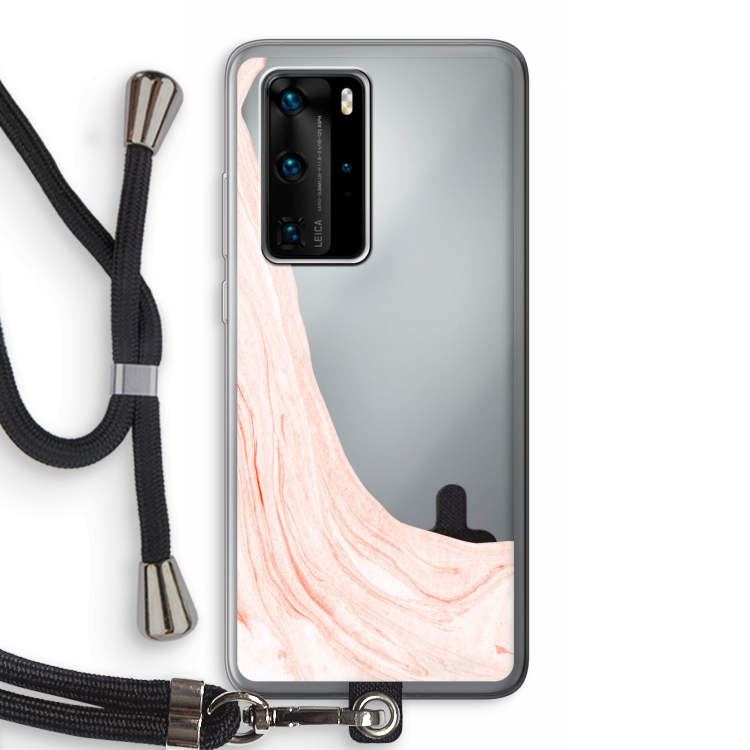 Peach bath: Huawei P40 Pro Transparant Hoesje met koord