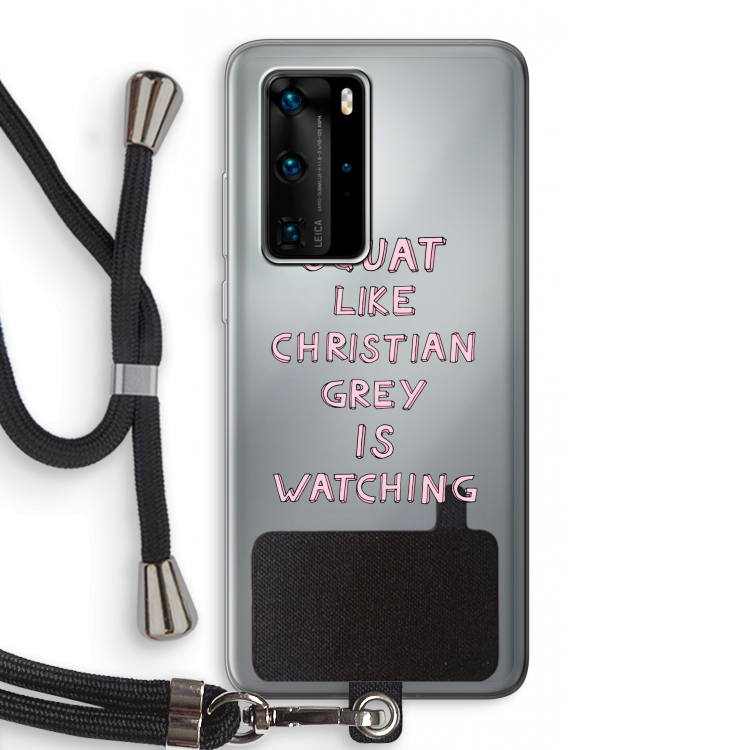 Christian Grey: Huawei P40 Pro Transparant Hoesje met koord
