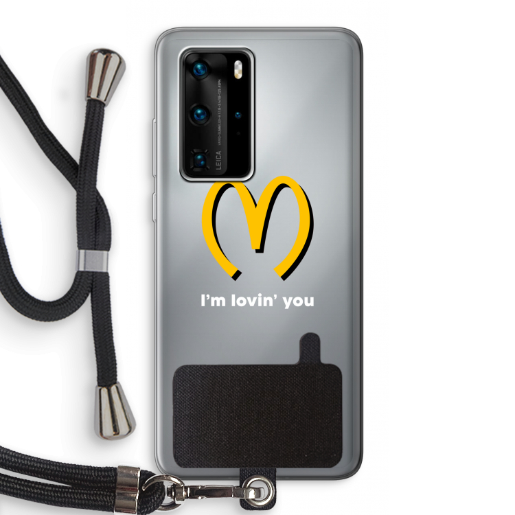 I'm lovin' you: Huawei P40 Pro Transparant Hoesje met koord