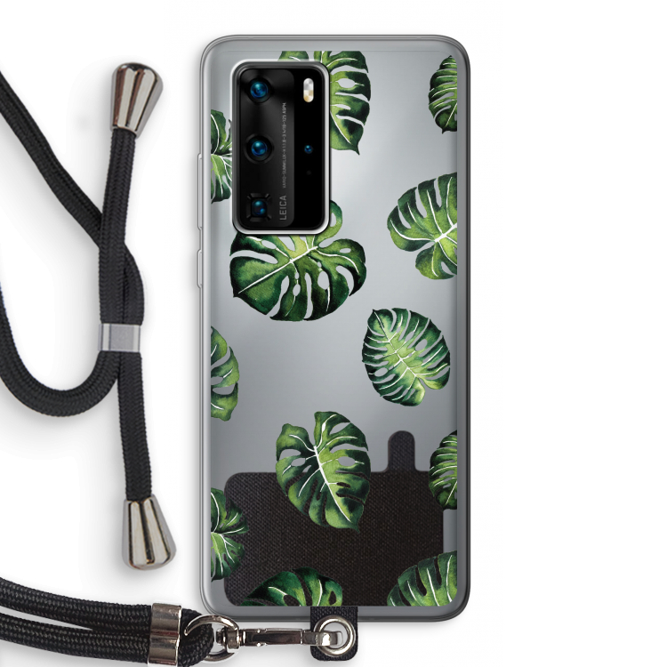 Tropische bladeren: Huawei P40 Pro Transparant Hoesje met koord