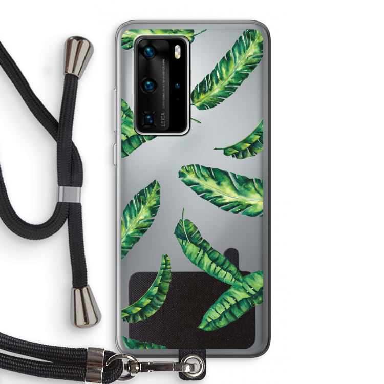 Lange bladeren: Huawei P40 Pro Transparant Hoesje met koord