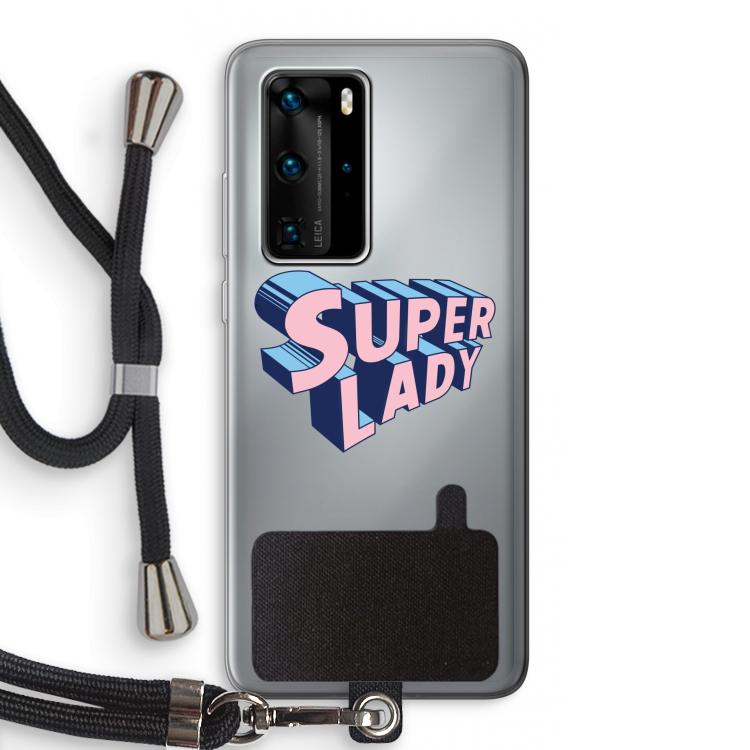 Superlady: Huawei P40 Pro Transparant Hoesje met koord
