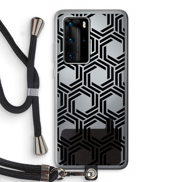 Geometrisch patroon: Huawei P40 Pro Transparant Hoesje met koord