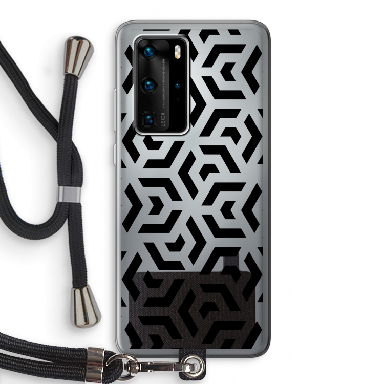 Crazy pattern: Huawei P40 Pro Transparant Hoesje met koord