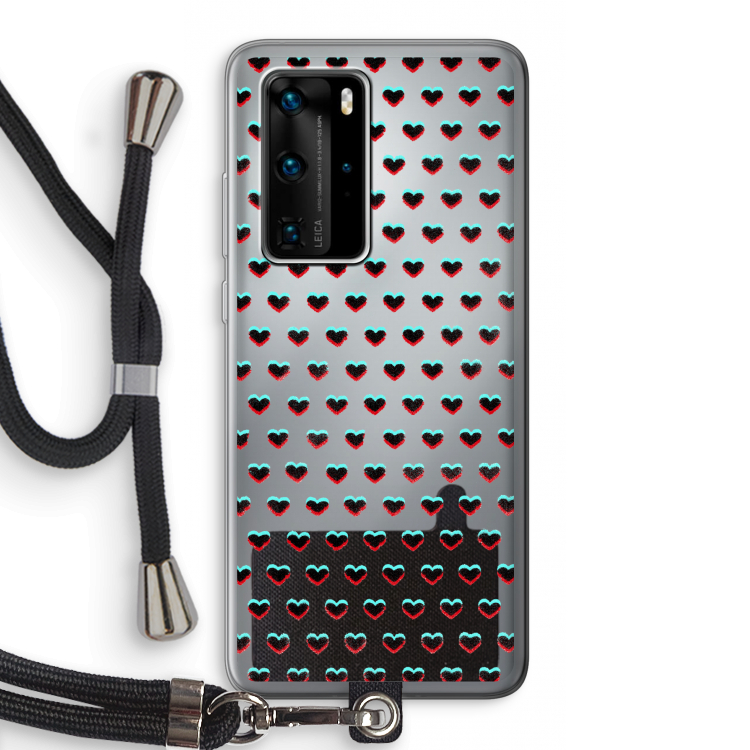 Hartjes: Huawei P40 Pro Transparant Hoesje met koord