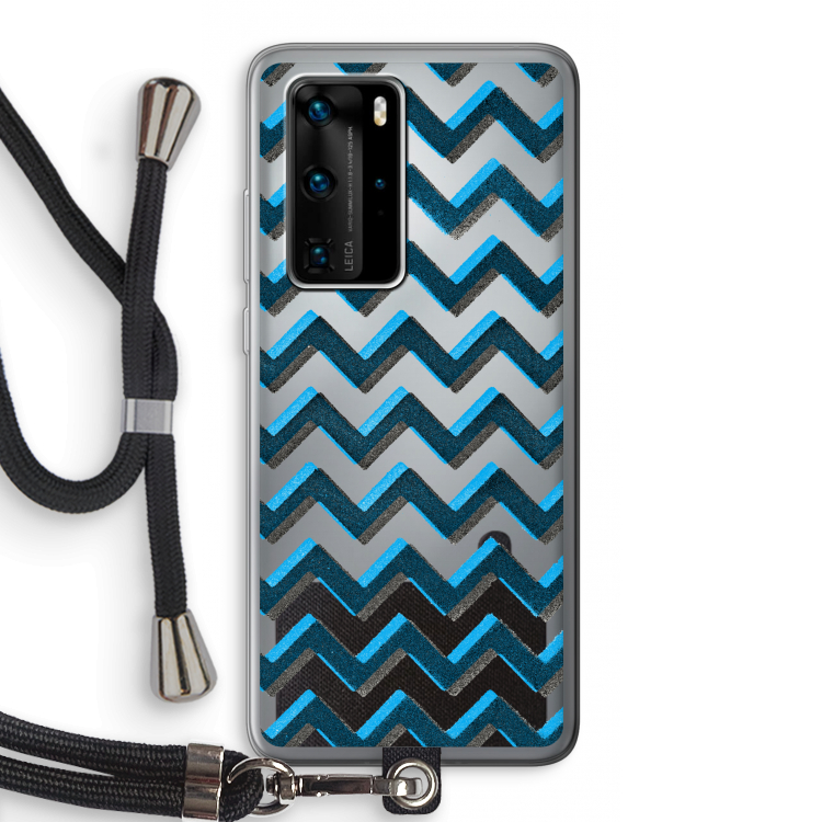 Onderbroken lijn: Huawei P40 Pro Transparant Hoesje met koord