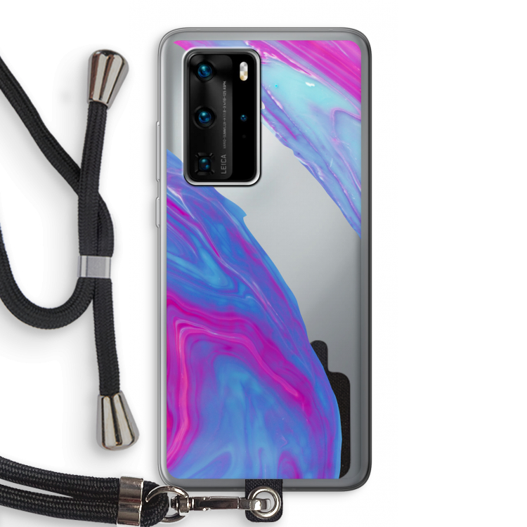 Zweverige regenboog: Huawei P40 Pro Transparant Hoesje met koord