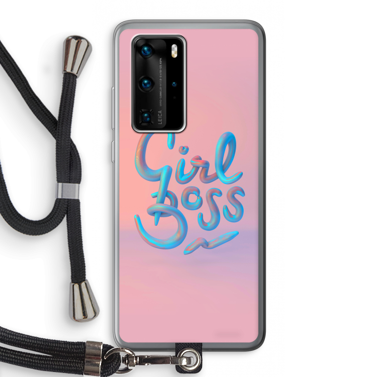 Girl boss: Huawei P40 Pro Transparant Hoesje met koord