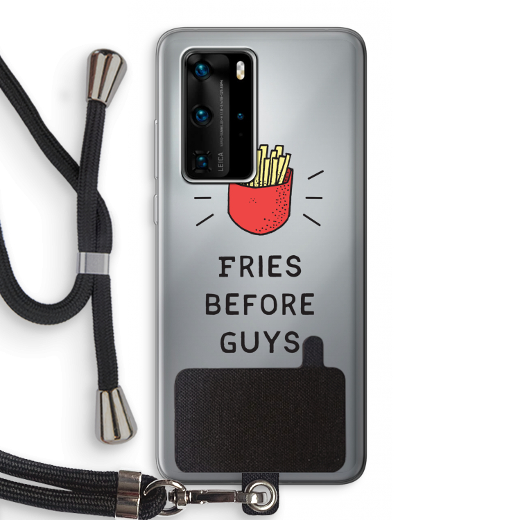 Fries before guys: Huawei P40 Pro Transparant Hoesje met koord