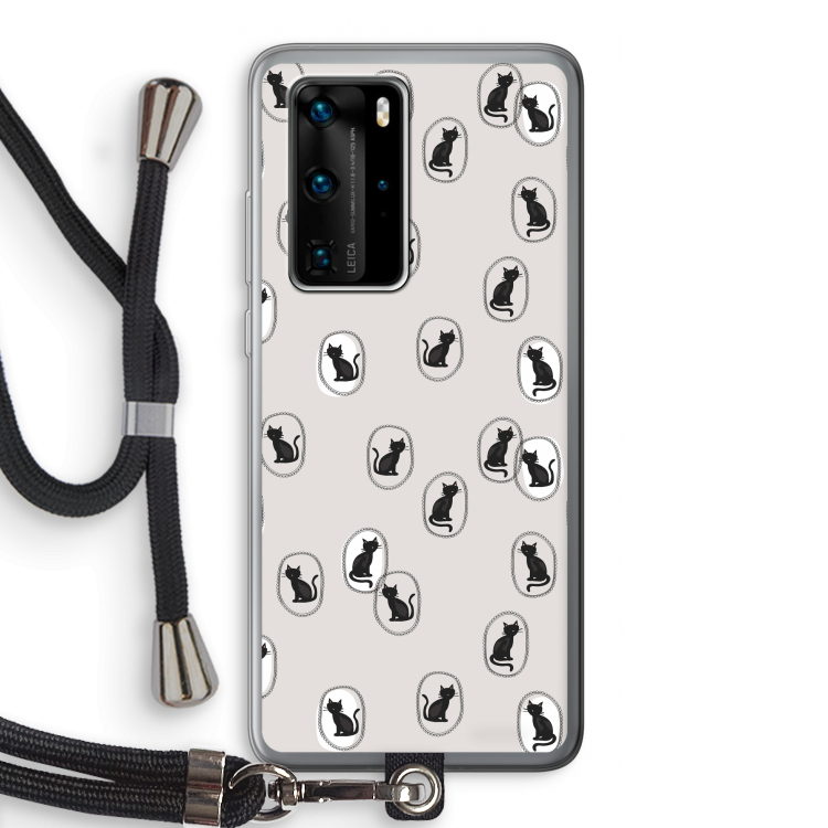 Miauw: Huawei P40 Pro Transparant Hoesje met koord