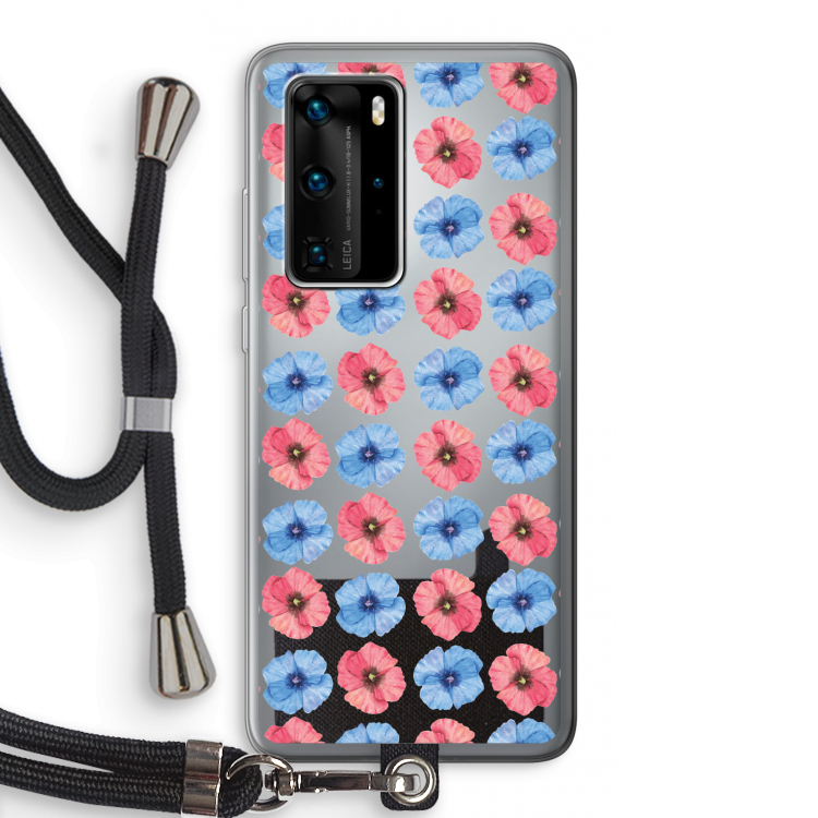 Klaproosjes: Huawei P40 Pro Transparant Hoesje met koord