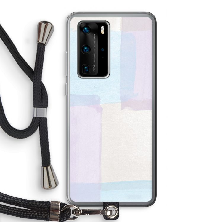 Square pastel: Huawei P40 Pro Transparant Hoesje met koord