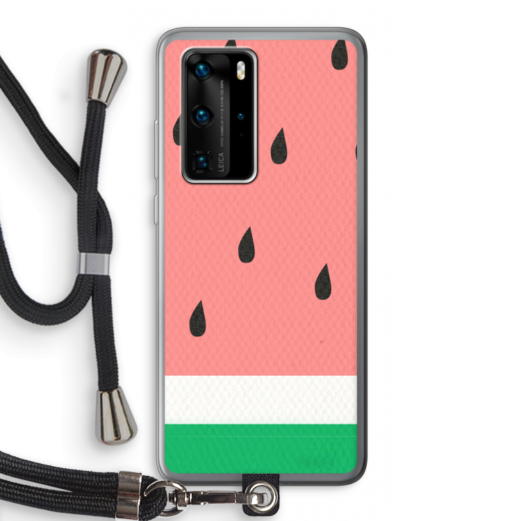 Watermeloen: Huawei P40 Pro Transparant Hoesje met koord