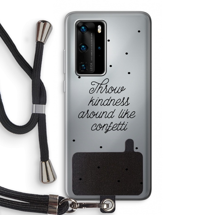 Confetti: Huawei P40 Pro Transparant Hoesje met koord