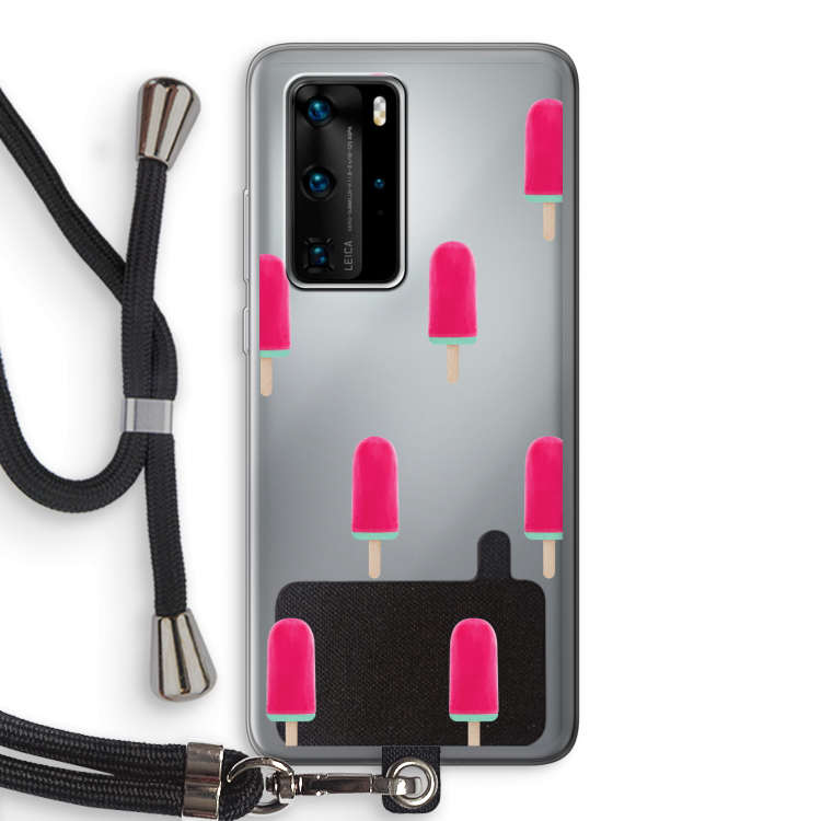 Waterijsje: Huawei P40 Pro Transparant Hoesje met koord