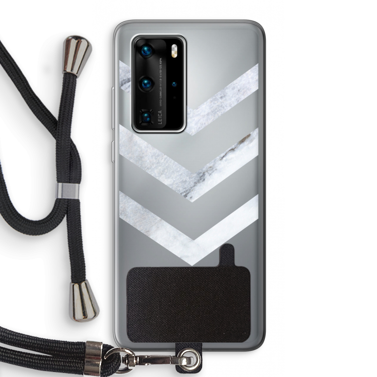 Marmeren pijlen: Huawei P40 Pro Transparant Hoesje met koord