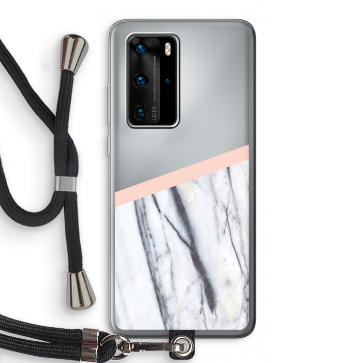 A touch of peach: Huawei P40 Pro Transparant Hoesje met koord