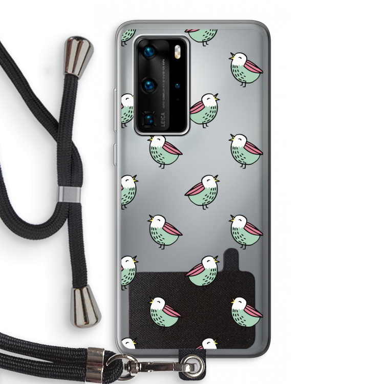 Vogeltjes: Huawei P40 Pro Transparant Hoesje met koord
