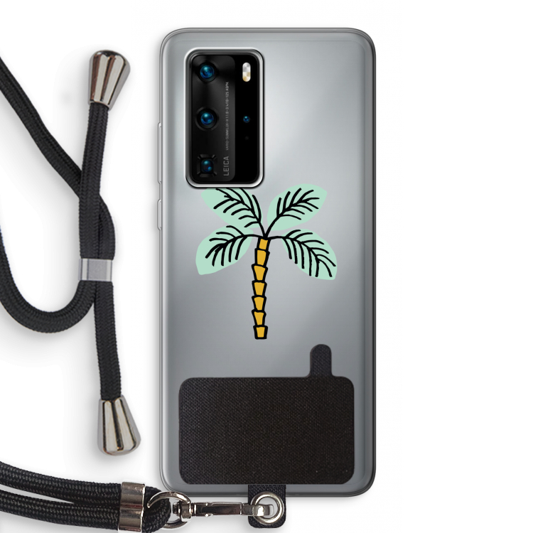 Palmboom: Huawei P40 Pro Transparant Hoesje met koord