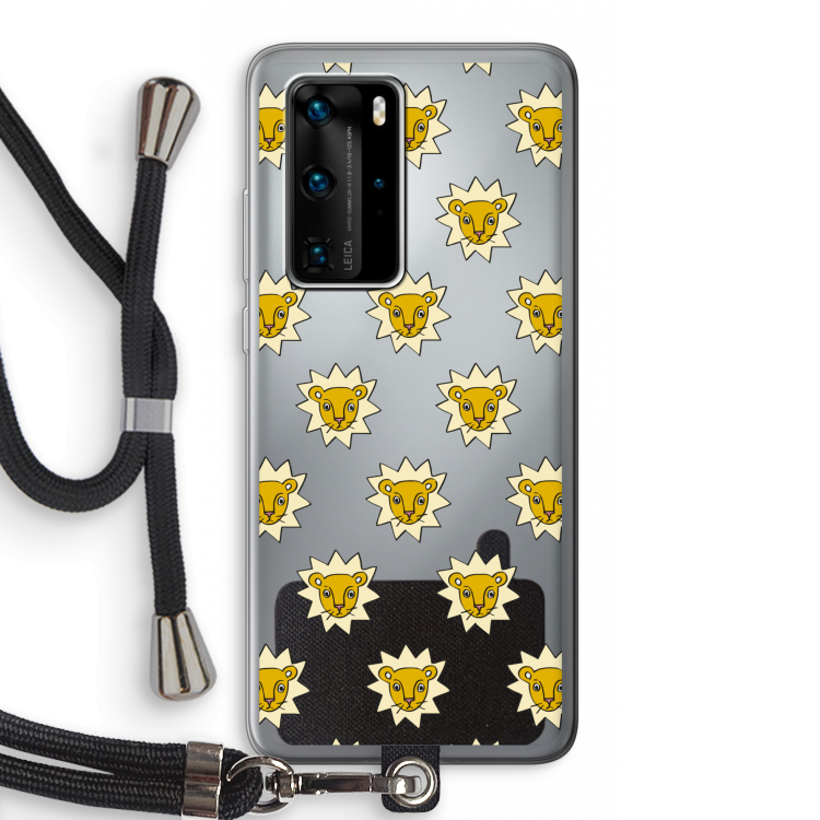 Leeuwenkoppen: Huawei P40 Pro Transparant Hoesje met koord