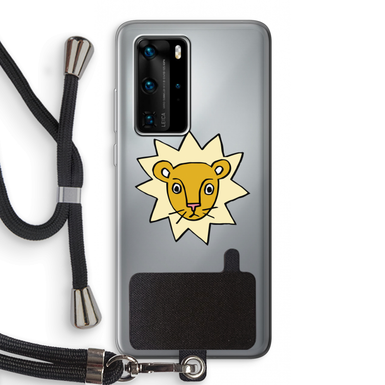 Kleine leeuw: Huawei P40 Pro Transparant Hoesje met koord