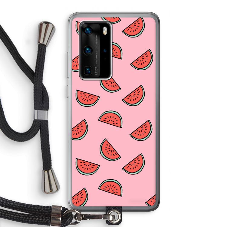 Watermeloen: Huawei P40 Pro Transparant Hoesje met koord