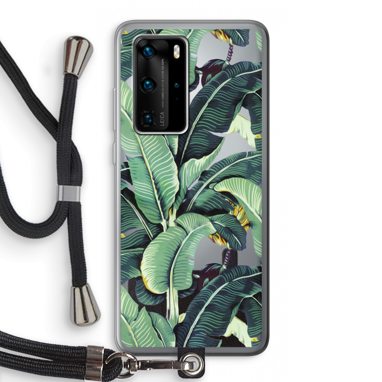 Bananenbladeren: Huawei P40 Pro Transparant Hoesje met koord