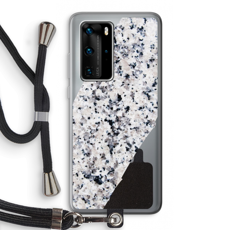 Gespikkelde marmer: Huawei P40 Pro Transparant Hoesje met koord