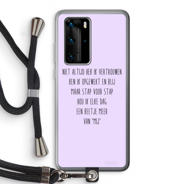 Zelfvertrouwen: Huawei P40 Pro Transparant Hoesje met koord