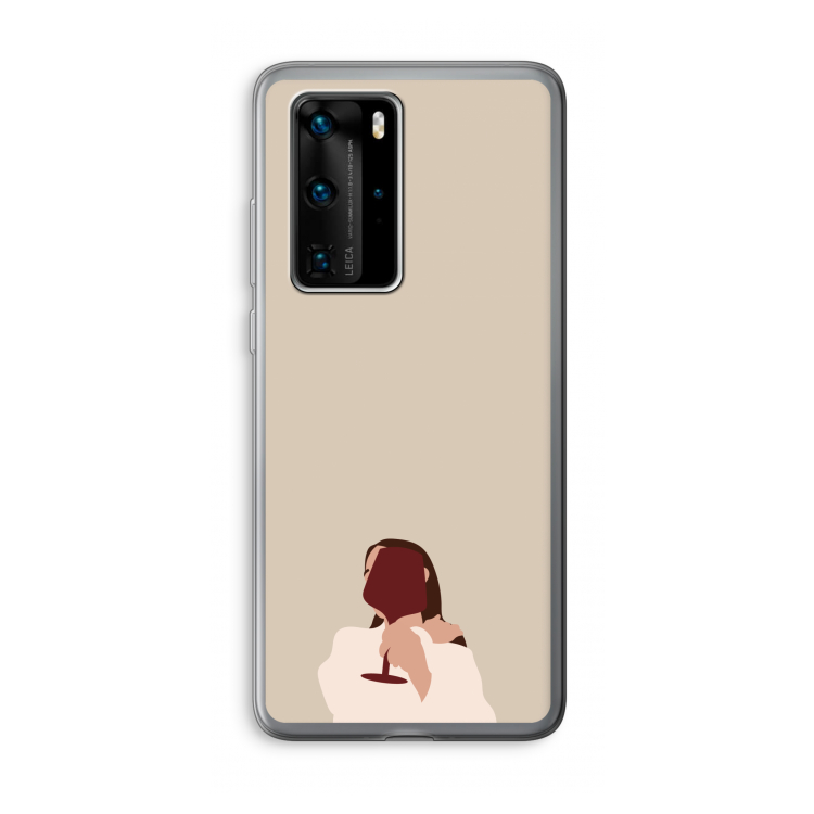 I drink wine: Huawei P40 Pro Transparant Hoesje