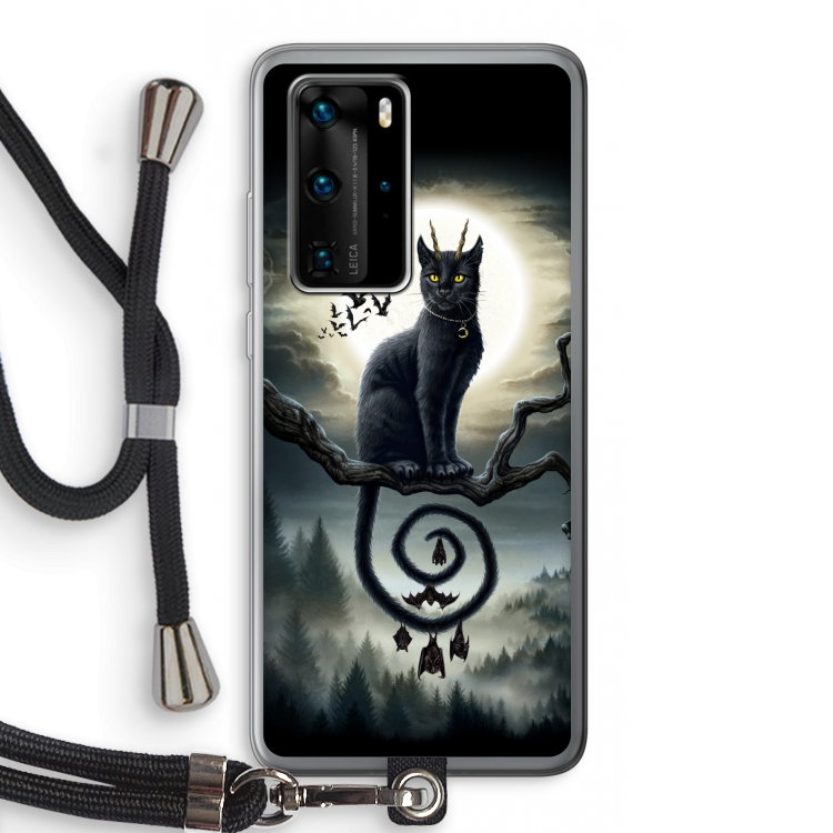 Moonlight Companions: Huawei P40 Pro Transparant Hoesje met koord