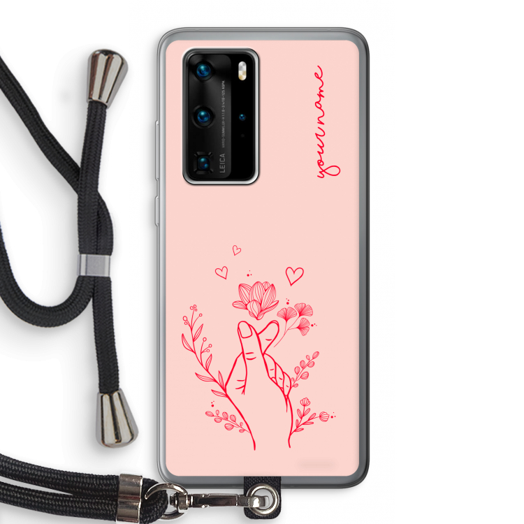 Giving Flowers: Huawei P40 Pro Transparant Hoesje met koord