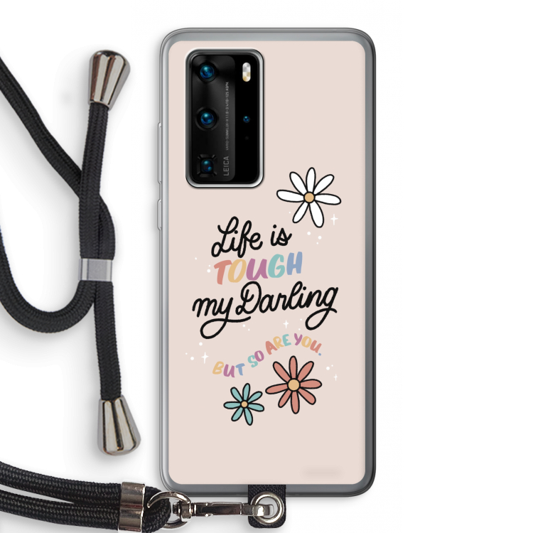 Tough Life: Huawei P40 Pro Transparant Hoesje met koord