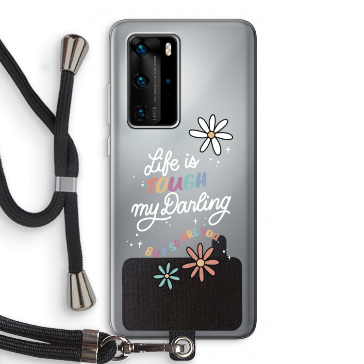 Tough Life: Huawei P40 Pro Transparant Hoesje met koord
