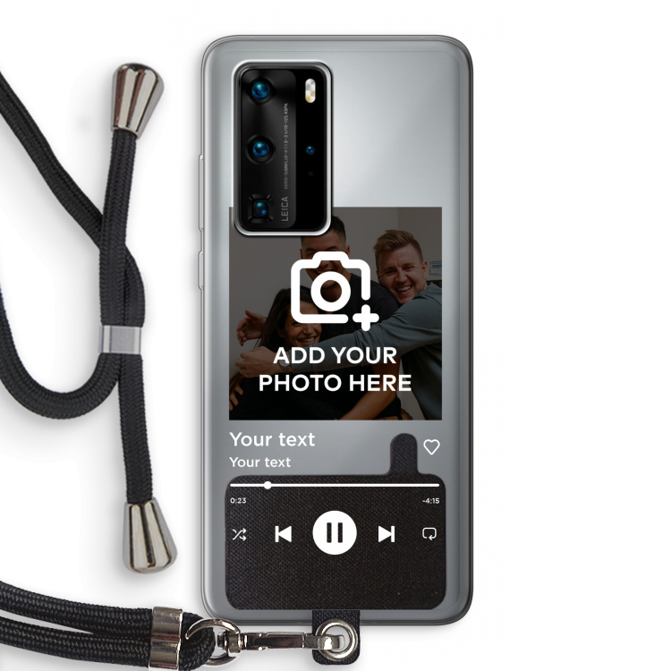 Music Player: Huawei P40 Pro Transparant Hoesje met koord