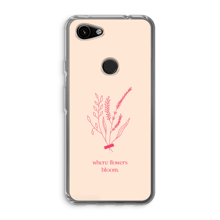 Where flowers bloom: Google Pixel 3a Transparant Hoesje