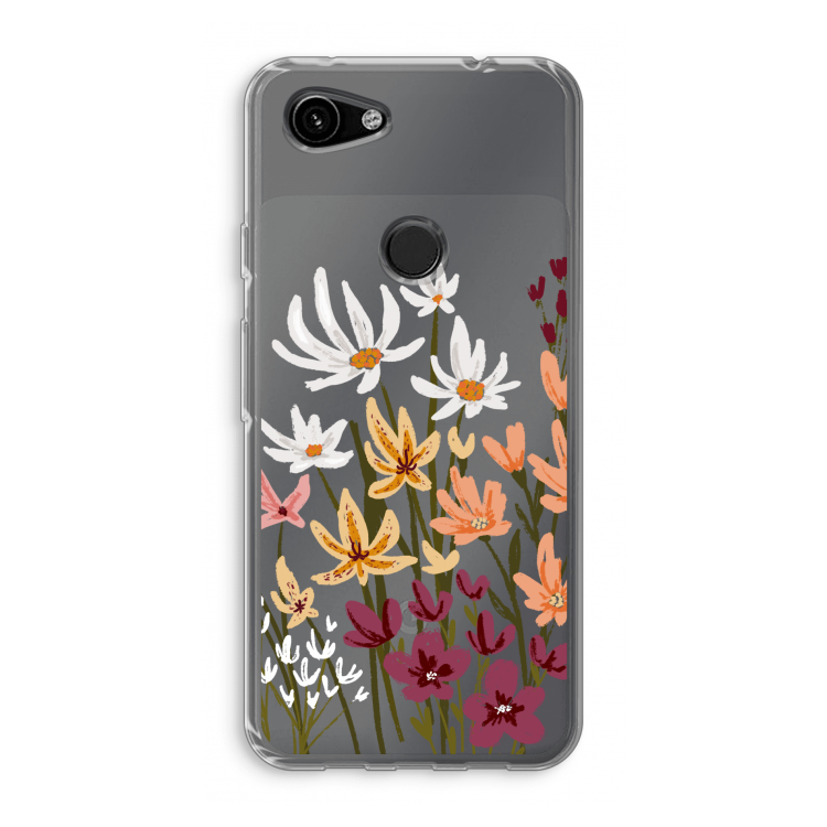 Painted wildflowers: Google Pixel 3a Transparant Hoesje