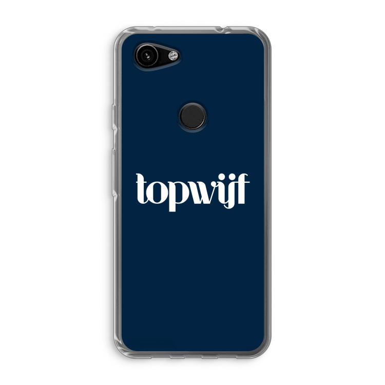 Topwijf Navy: Google Pixel 3a Transparant Hoesje