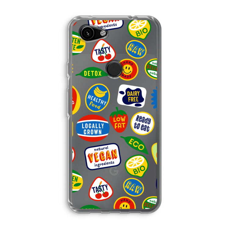 Fruitsticker: Google Pixel 3a Transparant Hoesje