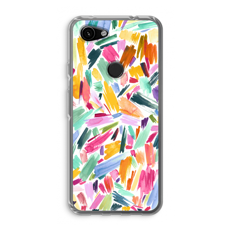 Watercolor Brushstrokes: Google Pixel 3a Transparant Hoesje