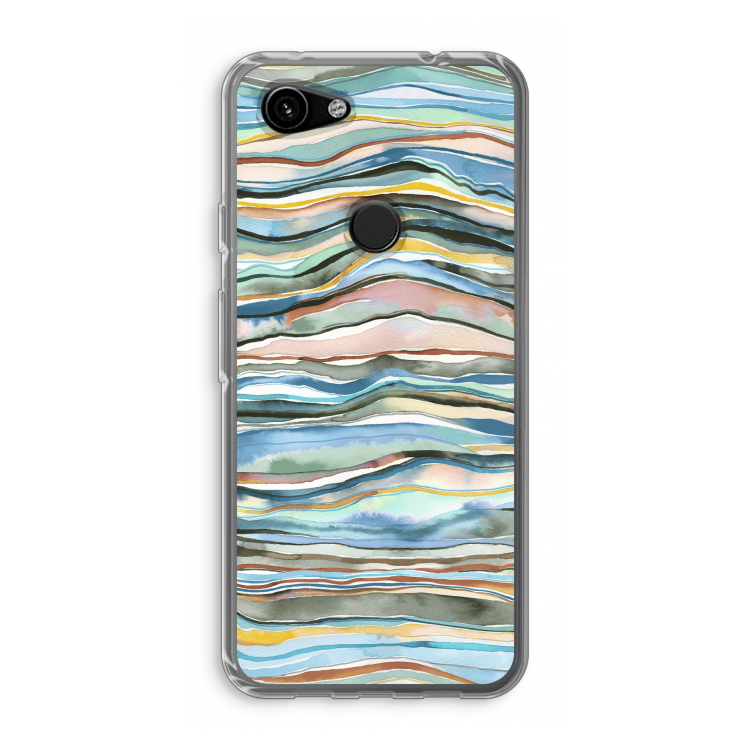 Watercolor Agate: Google Pixel 3a Transparant Hoesje