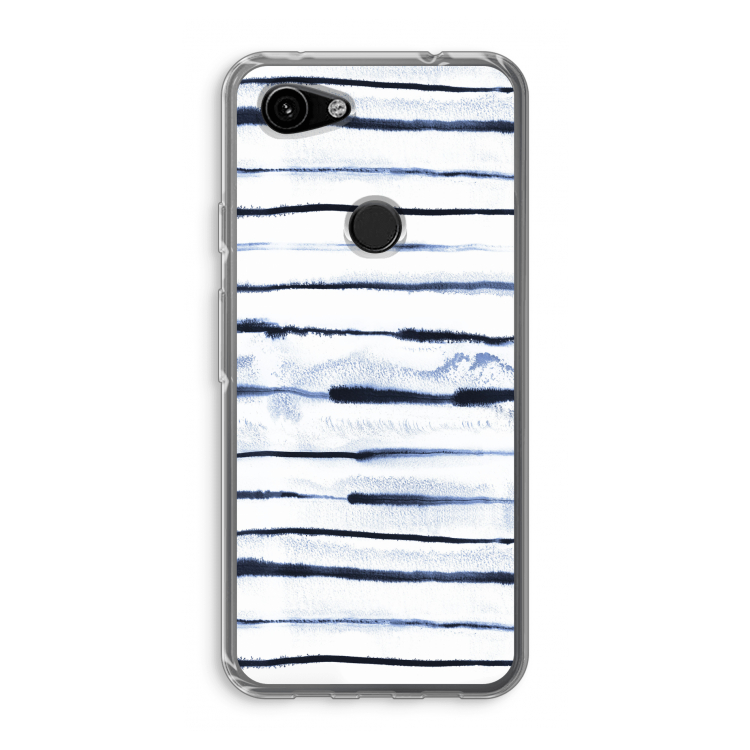 Ink Stripes: Google Pixel 3a Transparant Hoesje