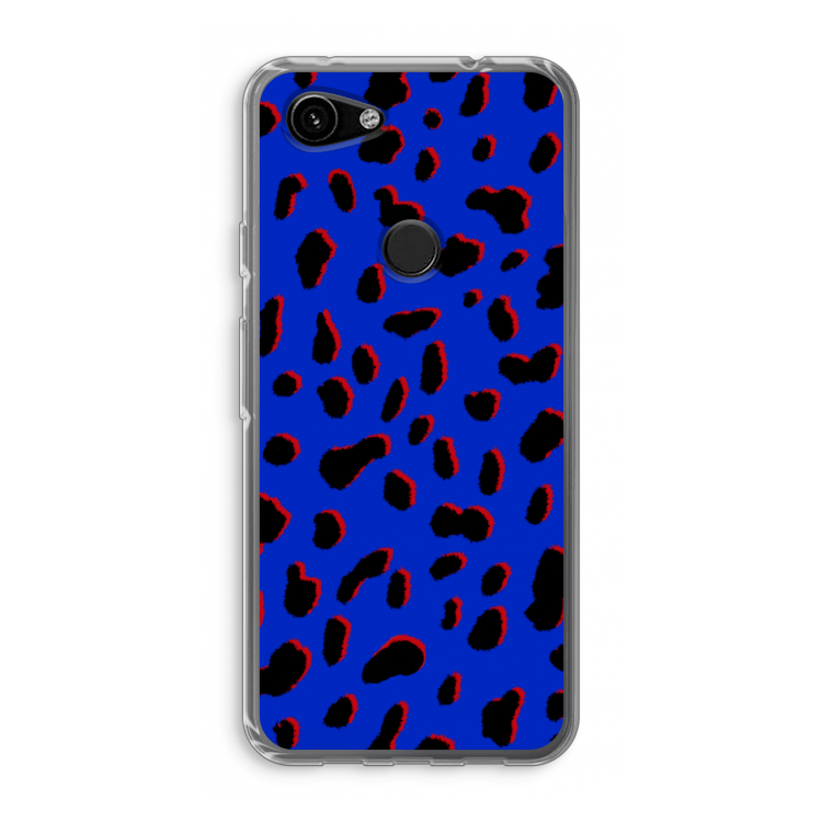 Blue Leopard: Google Pixel 3a Transparant Hoesje
